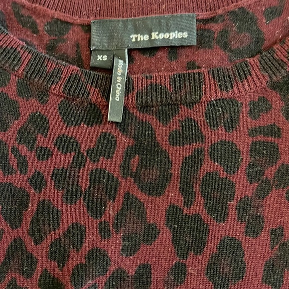 The kooples, maroon leopard sweater, XS - Picture 2 of 3